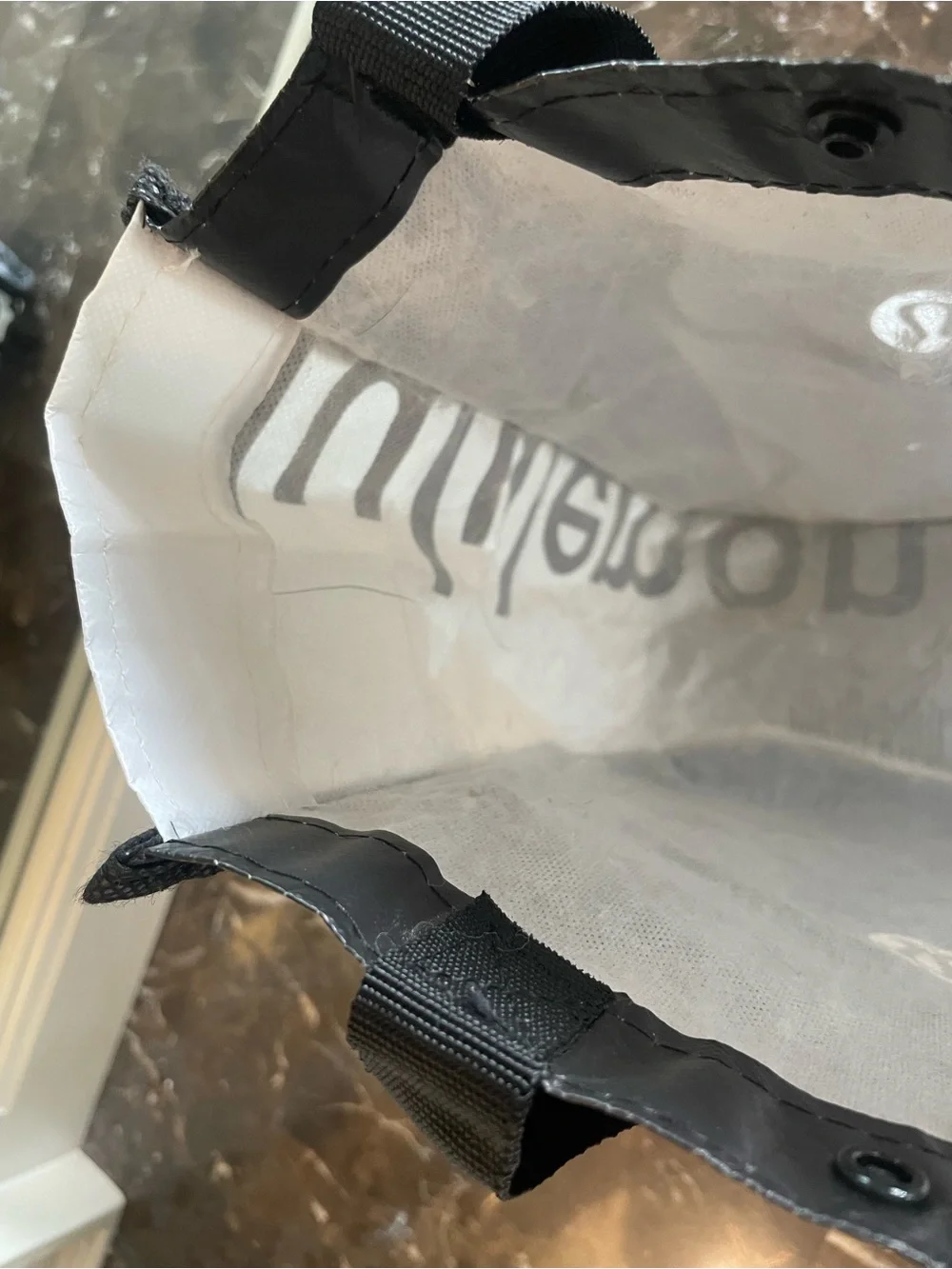 lululemon used/slight rip athletica Black Reusable Duffel-Tote